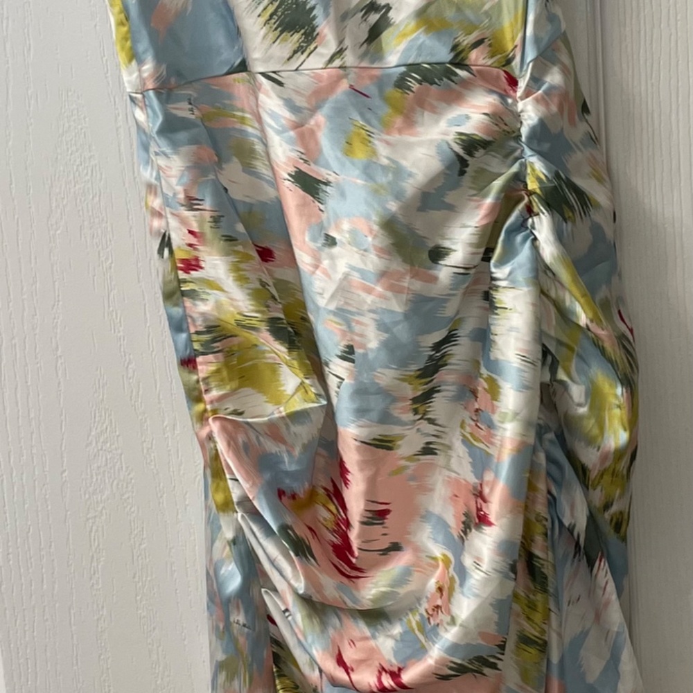 CIDER Floral Illusion Ruched Cowl Neck Midi Dress – Romantic & Flattering - Picture 2 of 6